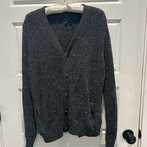 gray cardigan